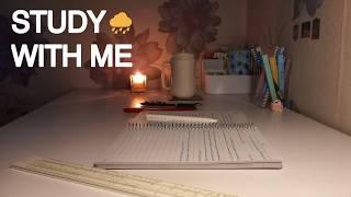 1H study with me / rain sound  / pomodoro 25/5 / calm piano   / late night