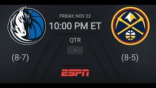 Dallas Mavericks @ Denver Nuggets | #EmiratesNBACup on ESPN Live Scoreboard