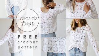 Isla Granny Square Sweater FREE Crochet Pattern Video Tutorial