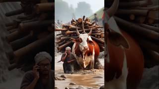 Cow swept away by huge current finally rescued #cowhelp #rescueanimals #humanity