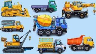 車車卡通，挖土機，水泥車，卡車 || Excavator, Bulldozer, Dump Truck