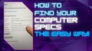 How to find your computer specs the easy way.