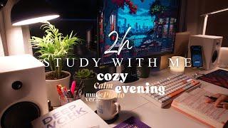 2 HOUR STUDY WITH ME | Calm Piano, Rain Sound️ | Pomodoro 30/10