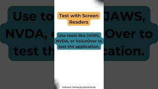 Test with Screen Readers #accessibility #AccessibilityTesting