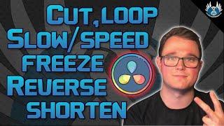How to Edit on DaVinci Resolve -  Cut, Shorten, Slow, Speed, Reverse, Freeze, and Loop Videos