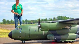 HOMEMADE XXXL TRANSALL C-160 RC SCALE AIRPLANE WITH TUG DEMONSTRATION FLIGHT