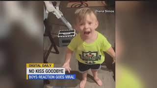 Toddler's response to not getting a goodbye kiss from his mom is going viral