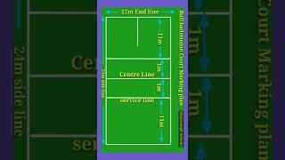 Ball badminton Court Easy  Marking Plan || Ball badminton ground measurements || Ball badminton size