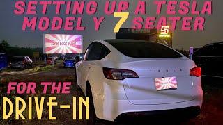 HOW TO : Going to a Drive-In with a Model Y 7 Seater.