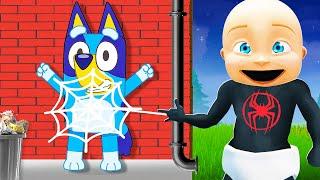 Baby Superhero CATCHES Evil Bluey