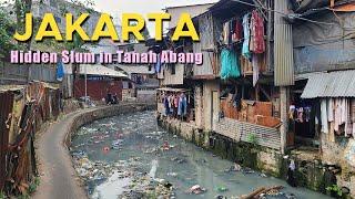 [4K] Jakarta Walking Tour, Hidden Slum Area in Tanah Abang