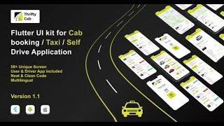 Thrifty Cab! Flutter UI Kit for Cab booking, Taxi and Self Drive Renting Application