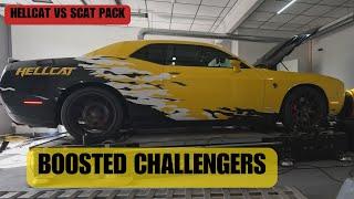 BOOSTED CHALLENGERS: Meth injected HELLCAT VS Vortech SCAT PACK