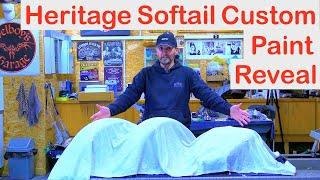 Harley Heritage Softail:- Custom Paint Reveal:-  (Paint Day:- 9)!