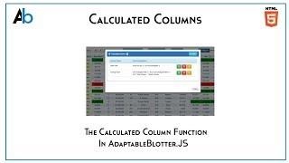 Calculated Columns in AdaptableBlotter.JS