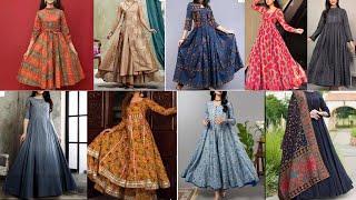 New lawn long frock designs 2023 | anarkali plain frocks