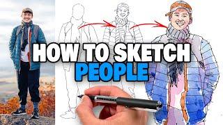 How To Sketch PEOPLE Loosely | Simple Process For Beginners