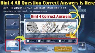Hint 4 Correct Answers | SOLVE THE VERSION 3.9 PUZZLE AND CLAIM TONS OF FREE GIFTS IN PUBG MOBILE