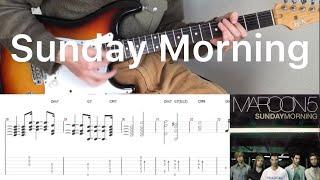 Maroon 5 - Sunday Morning (guitar cover with tabs & chords)