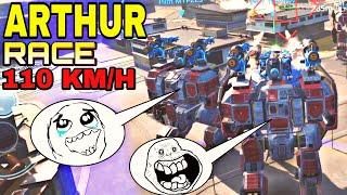 War Robots Arthur vs Arthur RACE -110K/H SPEED (GAMEPLAY)