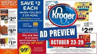 *$.99 Sale & MEGA* Kroger Ad Preview for 10/23-10/29 | Buy 3 Save $2 Each Mega Sale + MORE