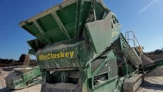 McCloskey I34R Crushing Lime Rock into an R155 Screening 57 Stone & Paver Base.