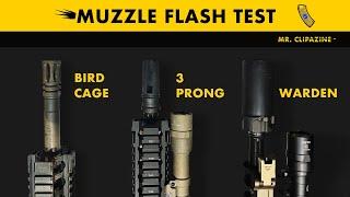 Muzzle Device Comparison (SureFire Warden, 3 Prong Flash Hider, Mil-Spec Birdcage.)