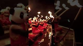 #panda doing aarti in Varanasi ghaat