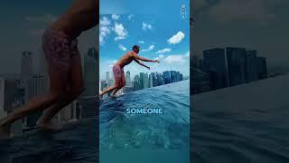What happens if you fall from an infinity pool?