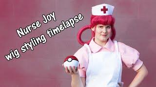 Nurse Joy wig construction timelapse