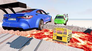 Extreme Racetrack Lava Jumps - Downhill Mayhem | BeamNG Drive High Speed Car Crashes