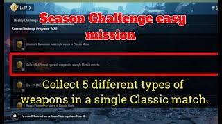 A3 Season Challenge mission /Collect 5 different types of weapons in a single Classic match