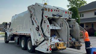 Split Leach Rear Loader Garbage Truck on Dual Stream Recycle