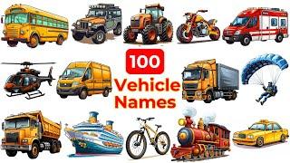 100 Vehicle Names | Vehicles in English | Vehicles Vocabulary Words | English Vocabulary