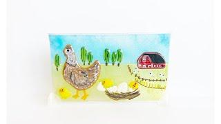 Fused Glass Chickens on the Farm