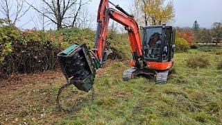 Catching wire with the Brush Hound FX26 and Kubota KX 040 4