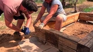 Building Rustic Raised Beds from Old Railway Sleepers