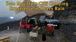 Ep. 3: Solo Mountain Cliff Camping Experience in Heavy Rain I Jebel Jais Mountain UAE