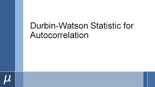 Durbin-Watson Statistic for Autocorrelation in Single Case Design Research
