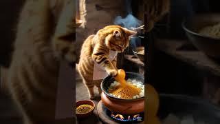  Fluffy Chef Cat Cooks Delicious Village-Style Curry!  | ASMR Cooking