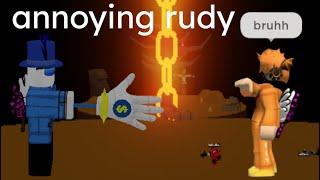 annoying the hell out of rudy | Slap Battles Roblox