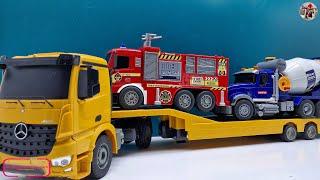 Review toy cars, Crane truck, fire truck, ambulance, police car, truck, dump truck, tomica mini 03