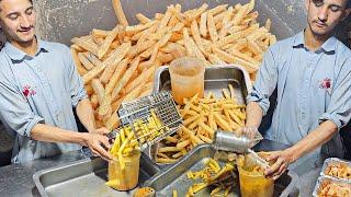 Young Boys Selling French Fries  Roadside Perfect Crispy Fries Making | Street Food Karachi