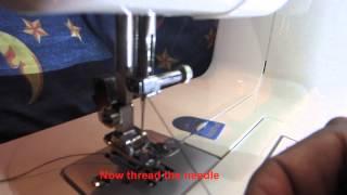 update - brother LS2000 sewing machine how to thread needle clamp guide