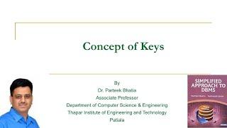 Class Recording for Concept of Super Key, Candidate Key, Primary Key, Alternate Key, Artificial Key