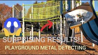 School playground. md-4030 metal detector.  Coin searching.