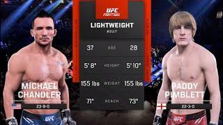 UFC London Michael Chandler vs Paddy Pimblett LW Fight Simulation 󠁧󠁢󠁥󠁮󠁧󠁿 O2 Arena (Rumored)