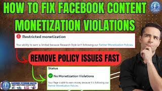 How To Fix Facebook Content Monetization Violations | Remove Policy Issues Fast (New Update 11/2024)