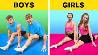 Girls Vs Boys Compete in GYMNASTICS Tournament