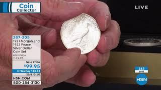 1921 Morgan and 1922 Peace Silver Dollar Coin Set